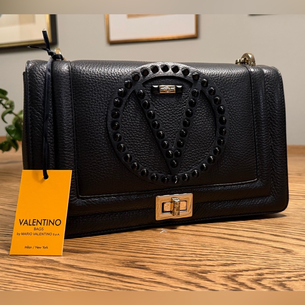 Valentino Black Leather Shoulder Bag